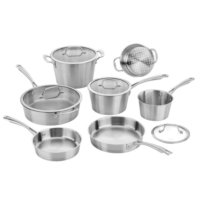 Cuisinart Conical Brushed Stainless Steel 11 Piece Cookware Set