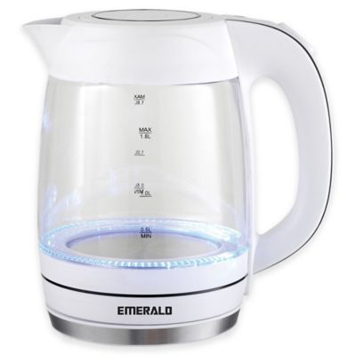 kalorik glass digital water kettle with color changing led lights