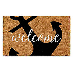 Calloway Mills Anchor Welcome 24" x 36" Coir Door Mat in Natural/Black