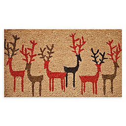 Calloway Mills Christmas Deer 17" x 29" Multicolor Coir Door Mat