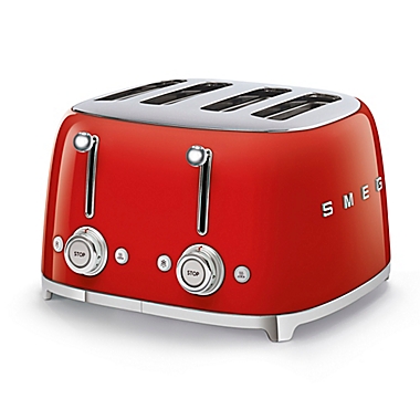SMEG 4-Slice Toaster in Red. View a larger version of this product image.