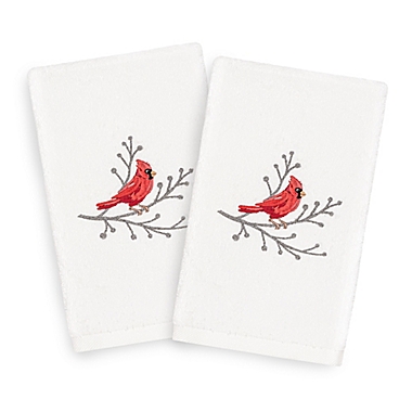 Linum Home Christmas Cardinal Hand Towels (Set of 2). View a larger version of this product image.