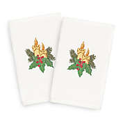 Linum Home Christmas Candles Hand Towels (Set of 2)