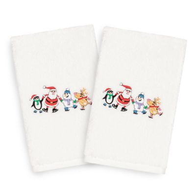 Santa Claus or Rudolph Reindeer Christmas Towel Linen Guest or Hand Towel 