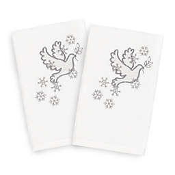 Linum Home Christmas Dove Hand Towels (Set of 2)