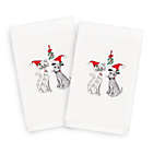 Alternate image 0 for Linum Home Christmas Cute Couple 2-Piece Hand Towel Set in White