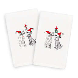 Linum Home Christmas Cute Couple Hand Towels (Set of 2)