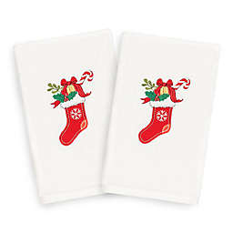 Linum Home Textiles Christmas Stocking Hand Towels (Set of 2)