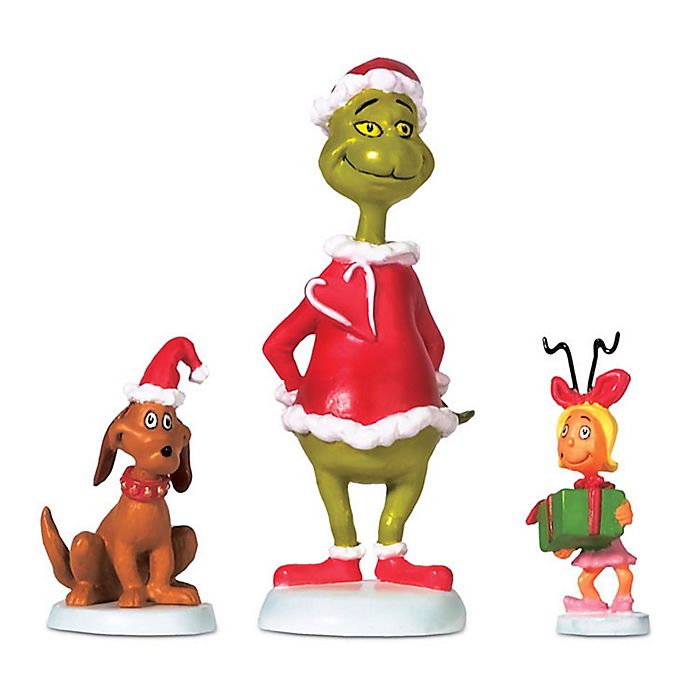 Grinch Christmas Village Grinch, Max & Cindy-Lou Who Figurine Set | Bed Bath & Beyond