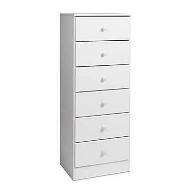 Astrid 6-Drawer Tall Chest in White. View a larger version of this product image.