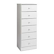 Astrid 6-Drawer Tall Chest in White