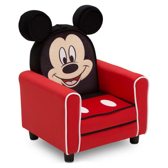 Disney Mickey Mouse Figural Upholstered Kids Chair In Red Black