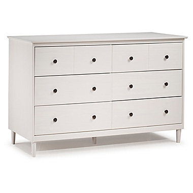 Forest Gate 6-Drawer Solid Wood Dresser in White. View a larger version of this product image.