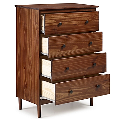 Forest Gate 4-Drawer Solid Wood Dresser in Walnut. View a larger version of this product image.
