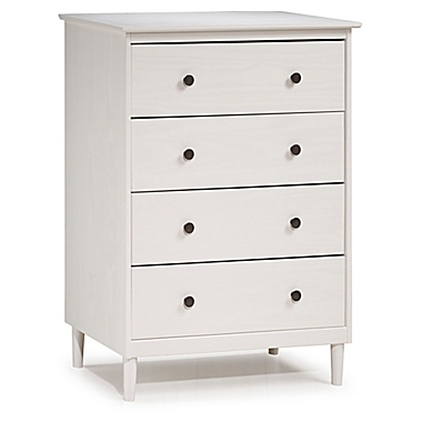 Forest Gate 4-Drawer Solid Wood Dresser in White. View a larger version of this product image.