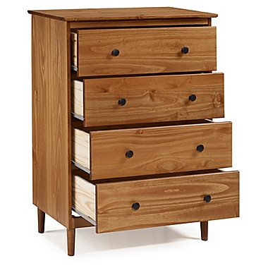 Forest Gate 4-Drawer Solid Wood Dresser in Caramel. View a larger version of this product image.