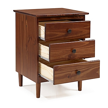 Forest Gate&trade; Aspen 3-Drawer Solid Wood Nightstand in Walnut. View a larger version of this product image.