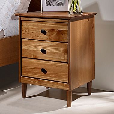 Forest Gate&trade; Aspen 3-Drawer Solid Wood Nightstand in Caramel. View a larger version of this product image.