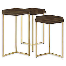 Forest Gate Hex Faux Marble Nesting Tables (Set of 3)