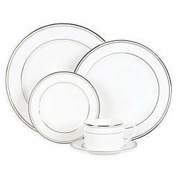 Nevaeh White® by Fitz and Floyd® Grand Rim Double Band Platinum Dinnerware Collection