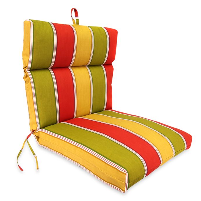 Jordan Outdoor Chair Cushion In Napa Stripe Salsa Bed Bath Beyond