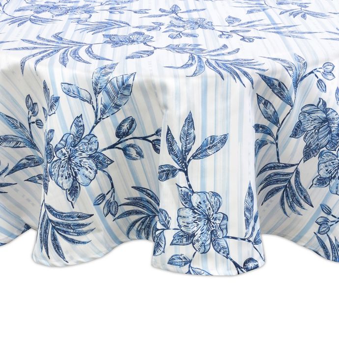 Tommy Bahama® Delray 70-Inch Round Tablecloth in Blue | Bed Bath & Beyond