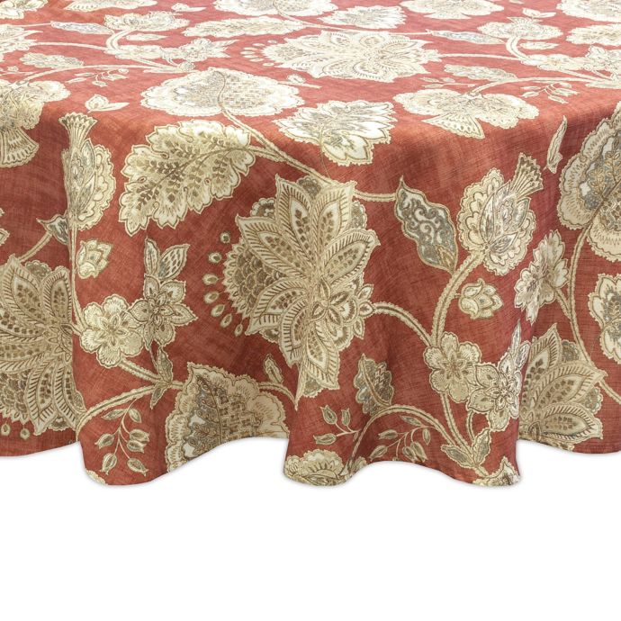 Tommy Bahama® Tahitian Jacobean 70-Inch Round Tablecloth in Cinnabar