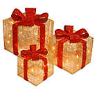 Alternate image 0 for National Tree Company 3-Piece Pre-Lit LED Gift Box Set in Gold