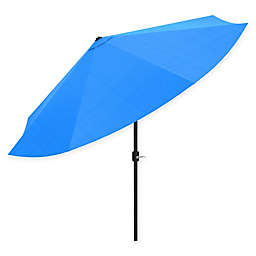 Pure Garden 10-Foot Push Button Patio Market Umbrella in Blue