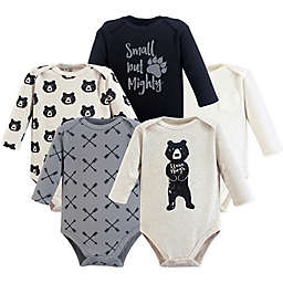 Yoga Sprout Size 0-3M 5-Pack Bear Hugs Long-Sleeve Bodysuits
