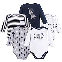 Yoga Sprout 5-Pack Moon and Space Long-Sleeve Bodysuits