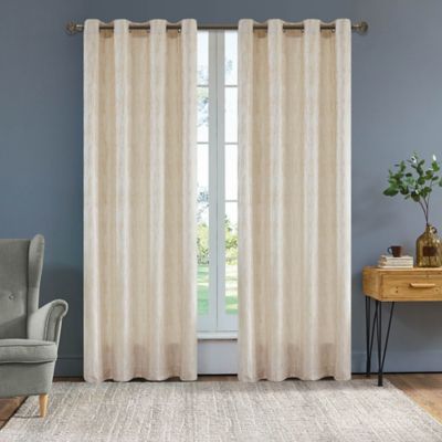 Clipped voile voile jacquard window curtain panel drape with attached double valance and taffeta backing Light GRACE 2pcs set Each pc 54 inches wide x 84 inches drop valance. Coral