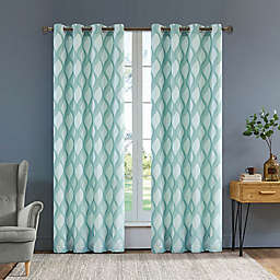 Lyndale Rivoli Olivia 54-Inch Grommet Light Filtering Window Curtain Panel in Pearl Blue (Single)