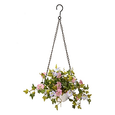 National Tree Company 9-Inch Morning Glory Artificial Hanging Plant in Pink. View a larger version of this product image.
