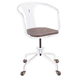 LumiSource® Oregon Industrial Swivel Task Chair in Espresso/Vintage White
