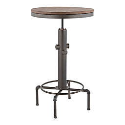 LumiSource® Hydra Metal and Wood Adjustable Bar Table in Antique Metal/Brown