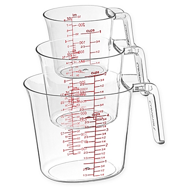 Cuisinart&reg; 3-Piece Clear Measuring Cup Set. View a larger version of this product image.