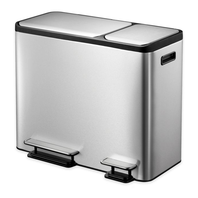 Eko® EcoCasa Stainless Steel 45Liter Step Trash and Recycle Can Bed