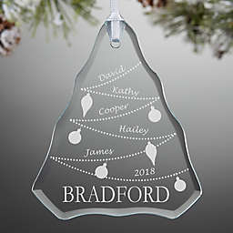 Family Tree Engraved Glass Ornament