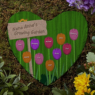 Grandma&#39;s Garden Personalized Heart Garden Stone. View a larger version of this product image.