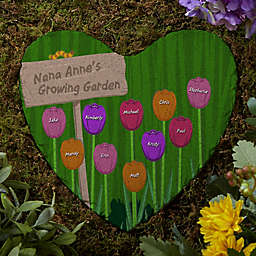 Grandma's Garden Personalized Heart Garden Stone