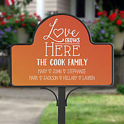 Love Grows Here Personalized Magnetic Garden Sign