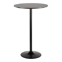 LumiSource® Pebble Midcentury Modern Adjustable Table in Black/Warm Walnut