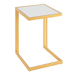 LumiSource® Roman Marble-Accented Side Table in White/Gold