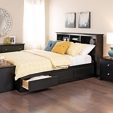 Bookcase Full/Queen Headboard in Black. View a larger version of this product image.