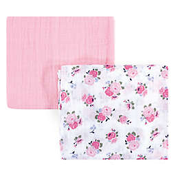 Luvable Friends® Floral 2-Pack Muslin Swaddle Blanket Set in Pink