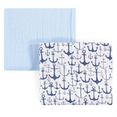 blue muslin swaddle