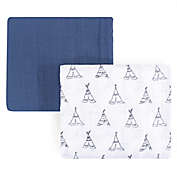 Yoga Sprout Teepee 2-Pack Muslin Swaddle Blanket Set in White