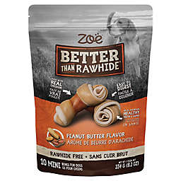 Zoë Better Than Rawhide Mini Bones 10-Pack Peanut Butter Flavor Dog Treats