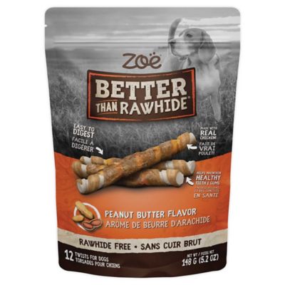 Zo&euml; Better Than Rawhide Twists 12-Pack Peanut Butter Flavor Dog Treats
